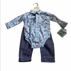 NWT Baby Boy Dinosaur 6-9 Mth 3 Piece Set Bow tie